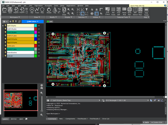 Results Viewed in FAB 3000 (Gerber/CAM) Software Resulting Image